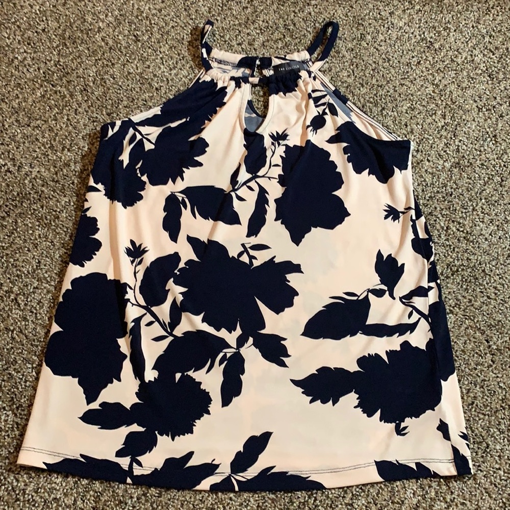 The Limited XS Keyhole Top - Dark Navy and Cream